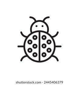 Ladybug icon. Bug flat sign design. Ladybug symbol pictogram. Pest insect UX UI icon. Parasite icon