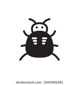 Ladybug icon. Bug flat sign design. Ladybug symbol pictogram. Pest insect UX UI icon. Parasite icon