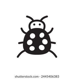Ladybug icon. Bug flat sign design. Ladybug symbol pictogram. Pest insect UX UI icon. Parasite icon