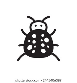 Ladybug icon. Bug flat sign design. Ladybug symbol pictogram. Pest insect UX UI icon. Parasite icon