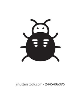 Ladybug icon. Bug flat sign design. Ladybug symbol pictogram. Pest insect UX UI icon. Parasite icon