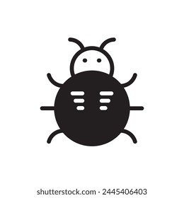 Ladybug icon. Bug flat sign design. Ladybug symbol pictogram. Pest insect UX UI icon. Parasite icon