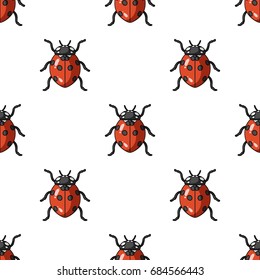 Ladybug icon in cartoon style isolated on white background. Insects symbol stock vector illustration.