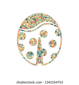 Ladybug icon. Colored mosaic with polygons