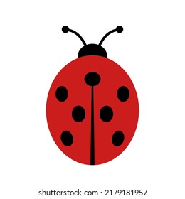 Ladybug icon. Colorful ladybird beetle or lady beetle. Vector Illustration