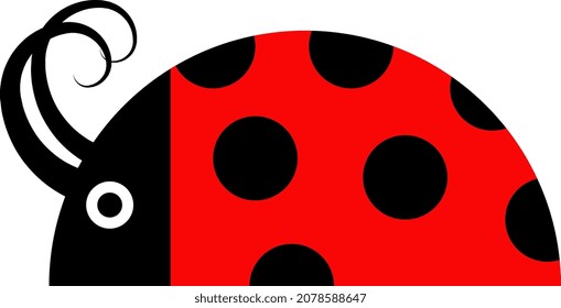 Ladybug icon. Cute red love bug character