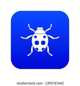 Ladybug icon digital blue for any design isolated on white vector illustration