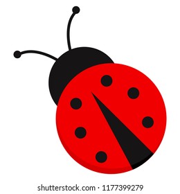 Ladybug icon in flat design. Vector illustration. Red ladybug