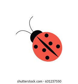 Ladybug icon in flat style for web, infographics and creative design. Vector illustration