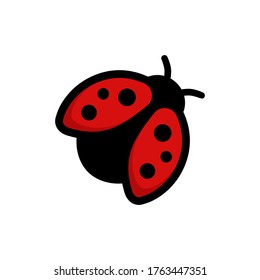 Ladybug icon. Flying red bug vector images