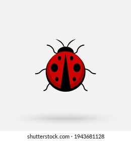Ladybug icon. Flying red bug vector images. Vector simple modern icon design illustration.