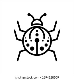 Ladybug Icon, Insect Icon, Coccinellidae, Ladybirds Icon Vector Art Illustration