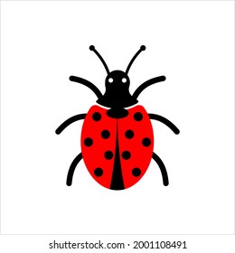 Ladybug Icon, Insect Icon, Coccinellidae, Ladybirds Icon Vector Art Illustration