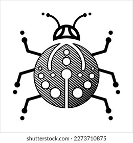 Ladybug Icon, Insect Icon, Coccinellidae, Ladybirds Icon Vector Art Illustration