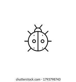 Ladybug icon. Insects cards for kids