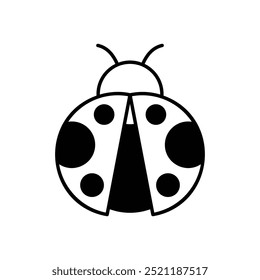 Ladybug icon isolated on a white background. Vector illustration.