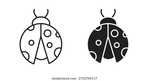 Ícone joaninha isolado vetor Ilustração. Pictograma vetorial para web e app