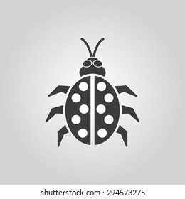 The ladybug icon. Ladybird and bug, beetle symbol. Flat Vector illustration