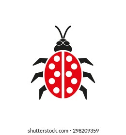 The ladybug icon. Ladybird and bug, beetle symbol. Flat Vector illustration