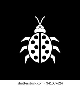 The ladybug icon. Ladybird and bug, beetle symbol. Flat Vector illustration