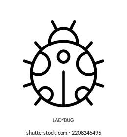 ladybug icon. Line Art Style Design Isolated On White Background