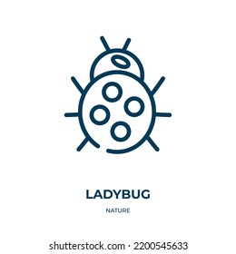 Ladybug icon. Linear vector illustration from nature collection. Outline ladybug icon vector. Thin line symbol for use on web and mobile apps, logo, print media.