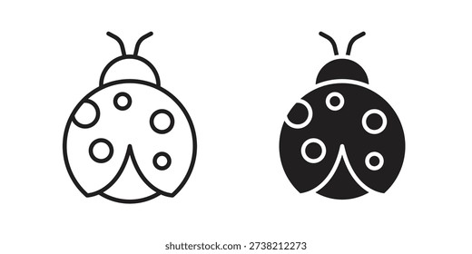 Elemento de diseño de logotipo de icono de mariquita. iconos de estilo minimalista