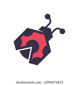 Ladybug icon logo design illustration
