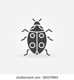 Ladybug icon or logo - vector simple black symbol