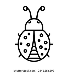 Ladybug icon outline set sign
