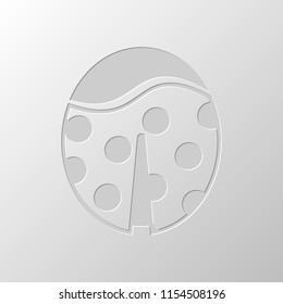 Ladybug icon. Paper design. Cutted symbol. Pitted style