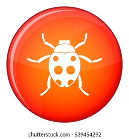 Ladybug icon in red circle isolated on white background vector illustration