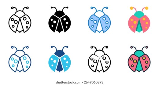 Ladybug icon set multiple style collection 

