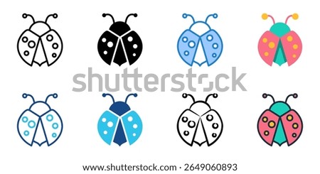 Ladybug icon set multiple style collection 
