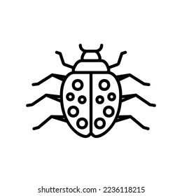 Ladybug icon for small insect or wildlife in black outline style
