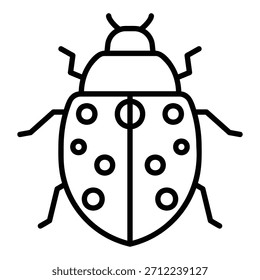 Icono de mariquita para insectos de primavera y tropicales