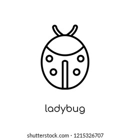 Ladybug icon. Trendy modern flat linear vector Ladybug icon on white background from thin line animals collection, editable outline stroke vector illustration