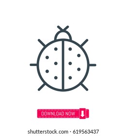 Ladybug icon, vector