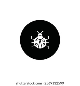 Ladybug icon Vector flat thin line illustration