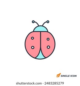 Ladybug icon vector illustration. Ladybug symbol isolated on white background