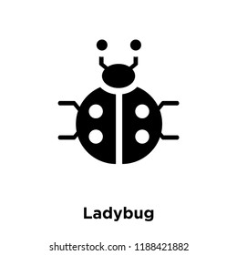 Ladybug icon vector isolated on white background, logo concept of Ladybug sign on transparent background, filled black symbol