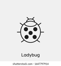 ladybug icon vector. Linear style sign for mobile concept and web design. ladybug symbol illustration. Pixel vector graphics - Vector.