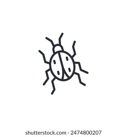 ladybug icon. vector.Editable stroke.linear style sign for use web design,logo.Symbol illustration.