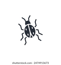 ladybug icon. vector.Editable stroke.linear style sign for use web design,logo.Symbol illustration.