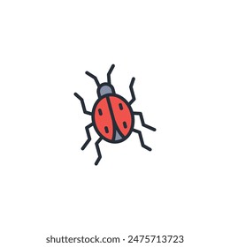 ladybug icon. vector.Editable stroke.linear style sign for use web design,logo.Symbol illustration.