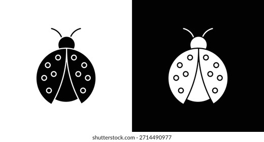 Iconos de mariquita diseño de silueta de Vector. Ilustración de Diseño gráfico plano de Vector.