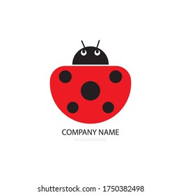 ladybug illustration logo vector design