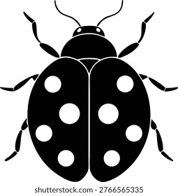 Ladybug insect beetle symbol silhouette
