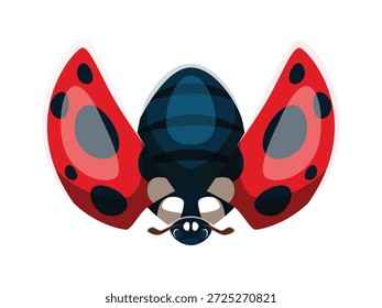 Ladybug insect font typeset cartoon letter W. Red insect font letter, spring ladybug beetle typeface vector element. Cute ladybird kids ABC typeset symbol or garden lady bug cartoon type sign