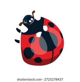Ladybug insect font typeset cartoon letter D. Spring ladybird typeface letter, cute insect cartoon font vector sign. Red lady bug type symbol or garden ladybug beetle kids ABC typeset element
